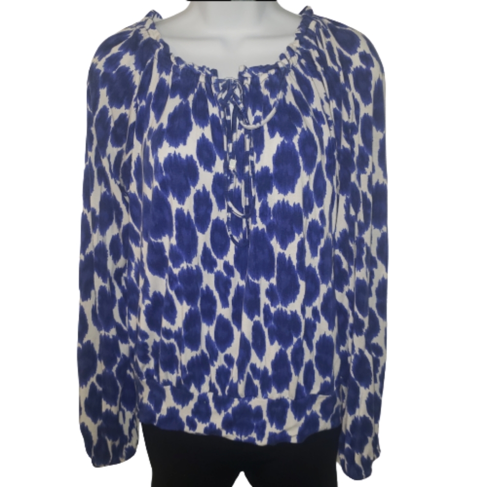 Michael Kors peasant top, blue Med…